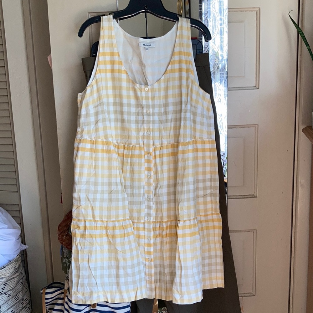 Madewell Button-Front Tiered Mini Summer Dress